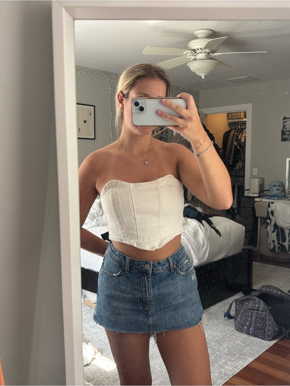 White Strapless Corset Crop Top - Classic Summer Essential